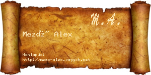 Mező Alex névjegykártya
